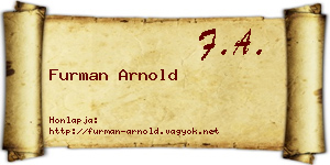 Furman Arnold névjegykártya